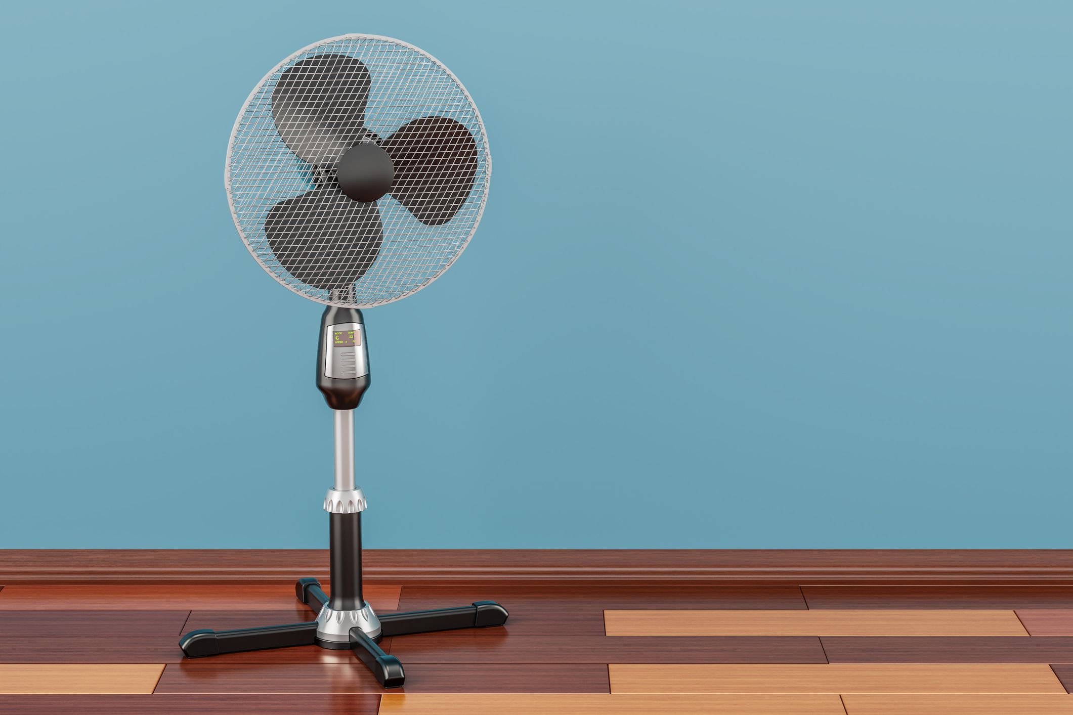 Standing oscillating fan.