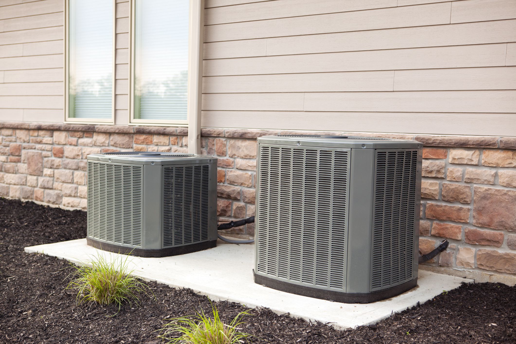 Air conditioning units outside